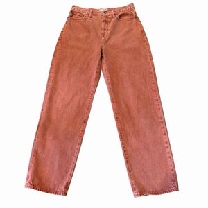 Madewell Jeans Women’s 29 Peach Baggy Straight Leg High Waist Slouchy 90s